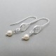 Swarovski Pearl and  Silver Fligree Earrings