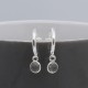 Sterling Silver Hoop Clear Quartz Drop Earrings
