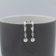 Sterling Silver Hoop Solid Disc Drop Earrings