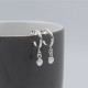 Sterling Silver Hoop Clear Quartz Drop Earrings