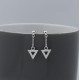 Art Deco Silver Triangle Short Chain Drop Earrings