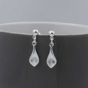 Sterling Silver Petal Drop Earrings