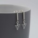 Sterling Silver Bar and Triangle Deco Style Drop Earrings