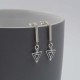 Art Deco Silver Triangle Short Chain Drop Earrings