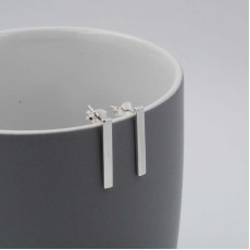 Simple and Elegant Sterling Silver Bar Drop Earrings