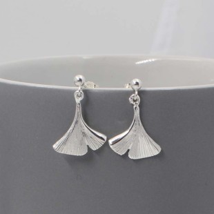 Silver Art Deco Fan Earrings