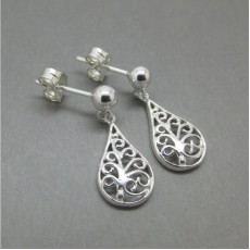 Sterling Silver Pear Drop Earrings 