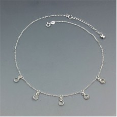 Clear Quartz and Sterling Silver Station Necklace