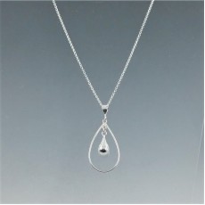 Sterling Silver Teardrop Surround Necklace