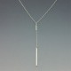  Silver Double Bar Lariat Necklace 