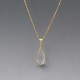Clear Crystal Pendant Necklace Gold