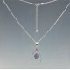 Amethyst Pear and Sterling Silver Surround Necklace