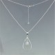 Silver Moonstone Pendant Necklace with Chain
