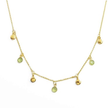 Green Amethyst  Station Necklace