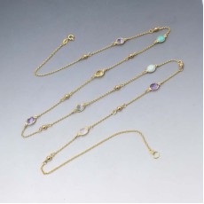 Long Multi Gemstone Necklace