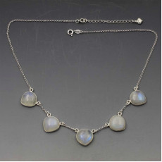 Moonstone Necklace in Sterling Silver 
