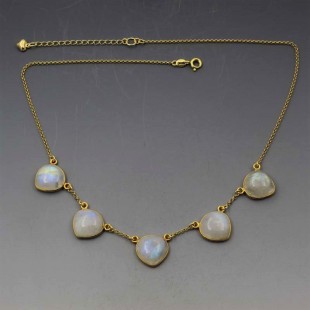 Moonstone Necklace in Gold Vermeil