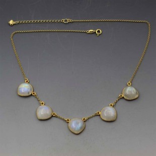 Moonstone Necklace in Gold Vermeil