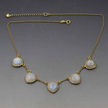 Moonstone Necklace Gold