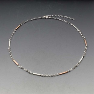 Rose Gold and Silver Chain Necklace