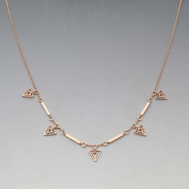  Rose Gold  Triangles Necklace