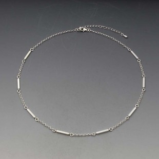  Silver Bar Chain Necklace UK