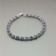 Amethyst and Clear Crystal Sterling Silver Tennis Bracelet