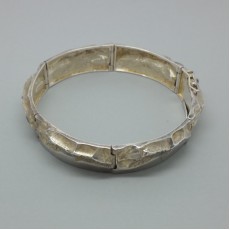 Matti J Hyvarinen Finland Modernist Abstract Sterling Silver Link Bracelet