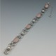 Pink Rose Quartz Ovals and Silver Bracelet