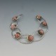 NE FROM Rhodochrosite and Silver Disc Bracelet