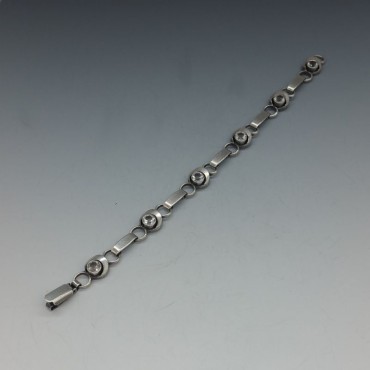 Sten and Laine Rock Crystal and Silver Links Bracelet