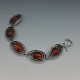 PERLI Germany Oval Amber and Silver Eclipse Bracelet