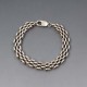 Three Row Sterling Silver Link Bracelet