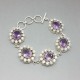 Stunning Oval Amethyst, Crystal and Sterling Silver Bracelet