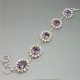 Stunning Oval Amethyst, Crystal and Sterling Silver Bracelet