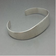 Solid Sterling Silver Hallmarked Cuff Bracelet with Textured Finish