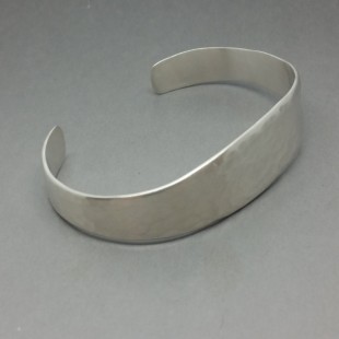 Solid Sterling Silver Hallmarked Cuff Bracelet with Textured Finish