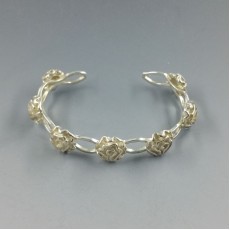 Italian Sterling Silver Floral  Bracelet
