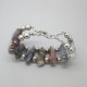 Agate and Sterling Silver Chunky Bracelet