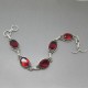 Faceted Amethyst and Silver Cabochon Bracelet UK