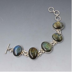 Sterling Silver and Labradorite Bracelet