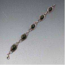 Jade and Sterling Silver Bracelet