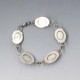 Jade Ovals and Sterling Silver Bracelet