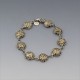 Modernist Silver and Vermeil Flower Link Bracelet