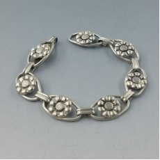 Danish 830 Silver Floral Girls Bracelet