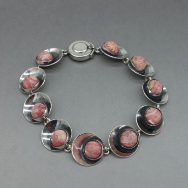 NE FROM Modernist Rhodolite and Silver Bracelet