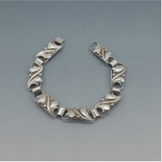 C A Christensen Denmark 830 Silver Leaves Bracelet
