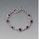 Blue Lapis Lazuli Silver Bracelet