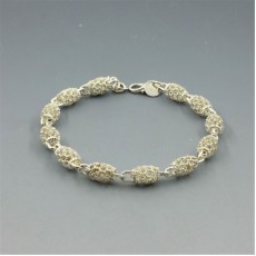 Textured Sterling Silver Bead Bracelet