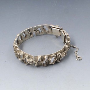 RELO Silver Modernist Abstract Bracelet